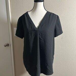 Hilary Radley Black and White Dotted Blouse